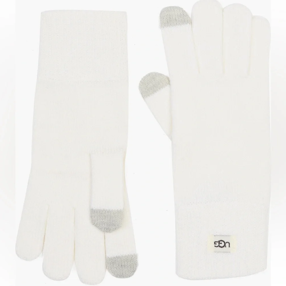 Ugg Wool Blend Knit Tech Glove Ivory White
